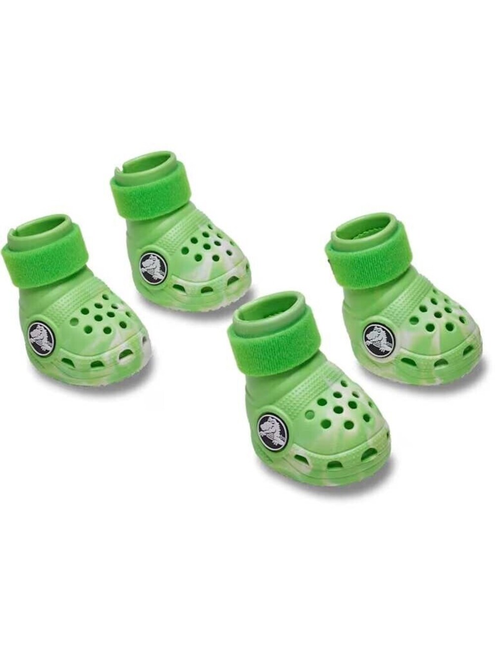 NEW Bark Crocs Dog Boots Pet Medium M Green Slime Rubber Paw Protectors 4pc